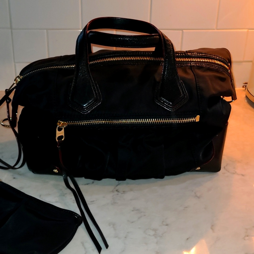 MZ Wallace Black Moto Satchel